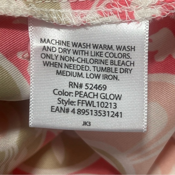 White Stage Peach Glow 3/4 Sleeve Blouse Medium - Picture 7 of 7